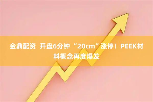 金鼎配资  开盘6分钟 “20cm”涨停！PEEK材料概念再度爆发