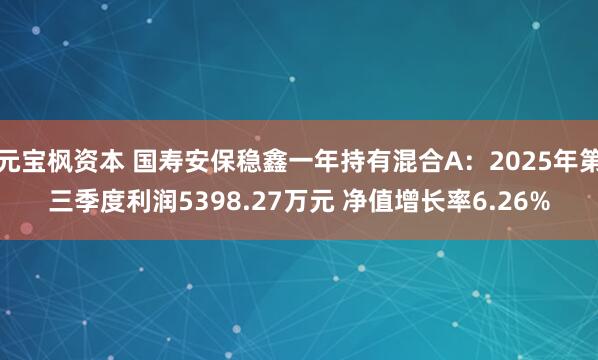 元宝枫资本 国寿安保稳鑫一年持有混合A:2025年第三季度利润5398.27万元 净值增长率6.26%