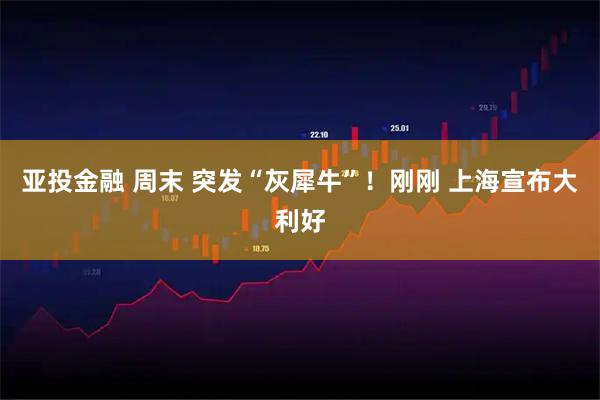 亚投金融 周末 突发“灰犀牛”！刚刚 上海宣布大利好